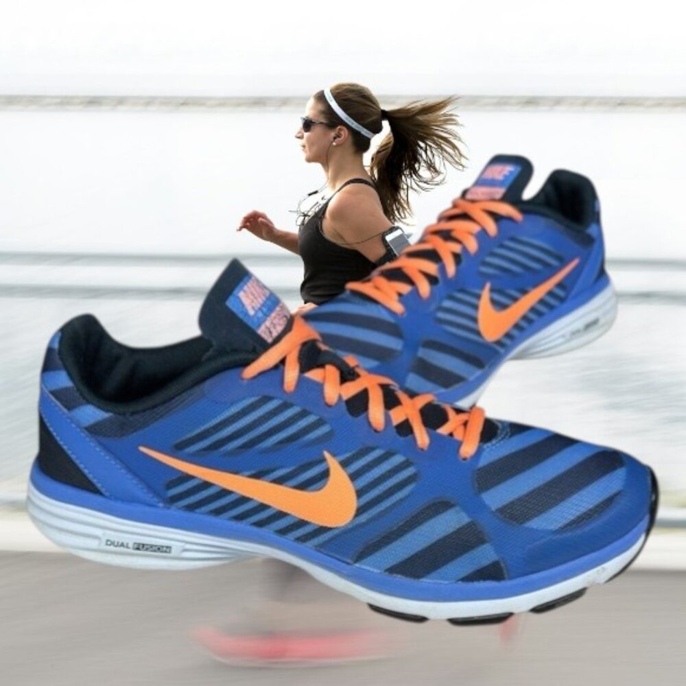 Nike Dual Fusion TR 579812-404 Blue Black Women's Running Training Shoes Size 8